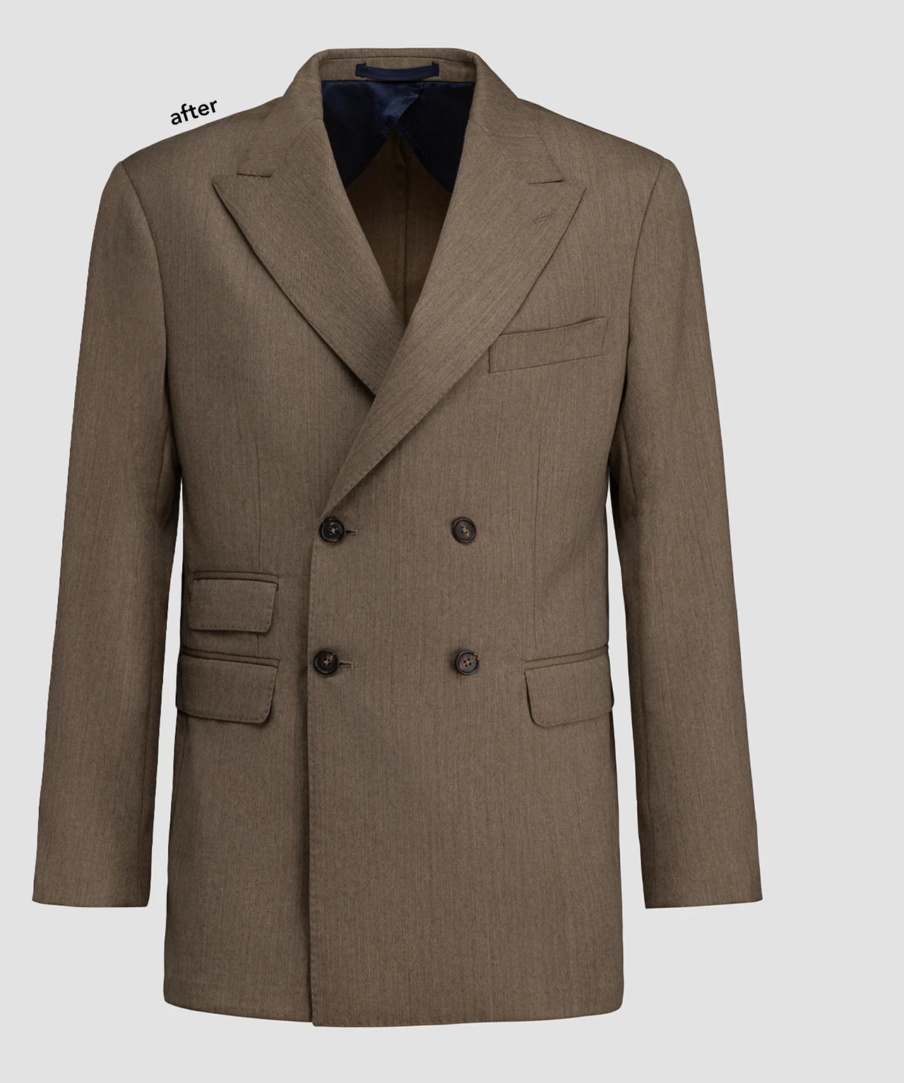 After retouching: jacket with refined shape and fabric